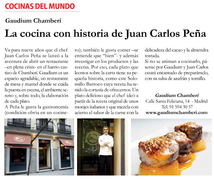Revista Puerta de Embarque - Febrero2017 - Restaurante Gaudium Chamberí